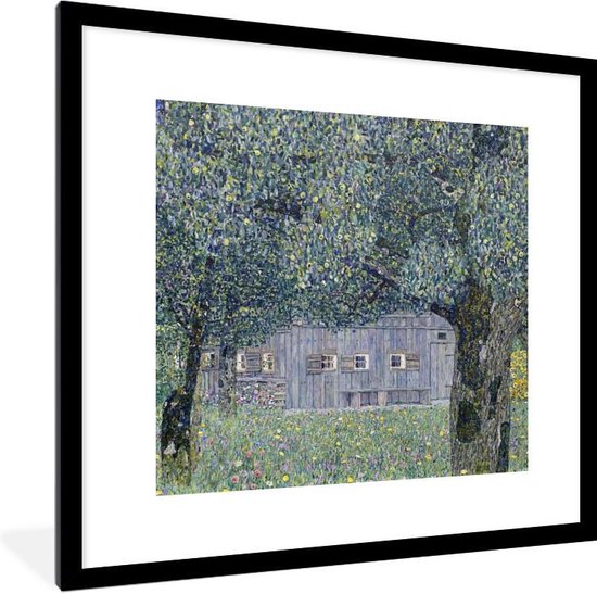 Fotolijst incl. Poster - Farmhouse in upper Austria - Gustav Klimt - 40x40 cm - Posterlijst