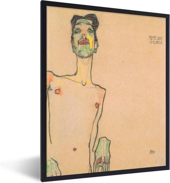 Fotolijst incl. Poster - Mime van Osen - Egon Schiele - 60x80 cm - Posterlijst