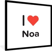 Fotolijst incl. Poster - I love - Noa - Meisje - 40x40 cm - Posterlijst
