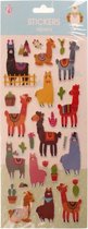 stickervel multicolor alpaca's 28 x 12 cm 26 stuks