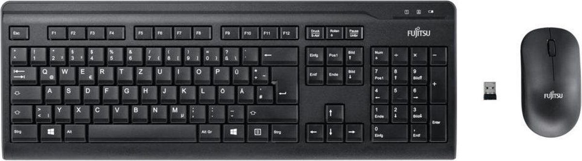 Fujitsu LX410 toetsenbord RF Draadloos QWERTY Engels Inclusief muis Zwart