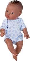 babypop Newborn 30 cm junior vinyl/textiel wit/blauw