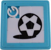 schuifpuzzel voetbal 5 cm blauw 8 stukjes