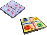 Reisspel - Ludo - Boter Kaas en Eieren - Set van 2 - Travel Games - Mini - Schoencadeautjes