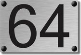 Huisnummerbord RVS 12x18cm – 2 Cijfers – Zelf ontwerpen – Wettelijk geldig huisnummer