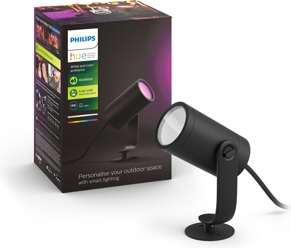 Philips Hue Lily Basisset van 2 Tuinspots (Antraciet)