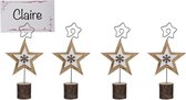 Naam kaart houders - tafel decoratie - Kerst versiering - Hout - 4 stuks