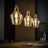 BELANIAN - Industriële Hanglamp - Hanglampen - hanglamp transparant, helder, 3-lichts - loft hanglamp glazen hanglamp
