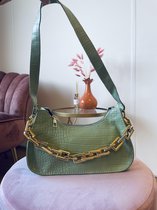 Kleine handtas met chain | groen