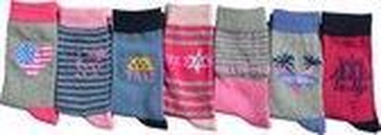 Meisjes 7-Pack - US CITY - maat 27-30 - 7 paar meisjes sokken InterSocks