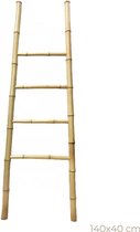 Bamboo Vibes Houten Decoratie Ladder Bamboe - Decoratieve Accessoires Woonkamer - 140x40cm