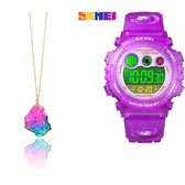 Kinderhorloge- kinderhorloge meisjes- digitale kinderhorloge- waterdicht- INCLUSIEF KETTING-