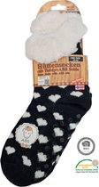 Antonio Huissokken - Huissokken Black and White Hartjes - Zwart Wit - Dames - Antislip ABS - One Size (35-42) - Hüttensocken - Warme Sokken - Warme Huissok - Kerstcadeau voor vrouw