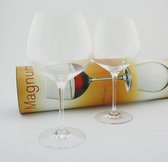 2 GROTE rode wijnglazen MAGNUM 650 ml - set 2 stuks - Bohemia Crystal