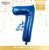 7 Jaar Folie Ballon Haai - Schark -Vissen * 80 cm ballon * Snoes * Verjaardag Hoera 7 Jaar met Mini Haaien Ballon * Haai Ballon * Feestje * Versieren * Magical * Cijfer ballon 7 Ja