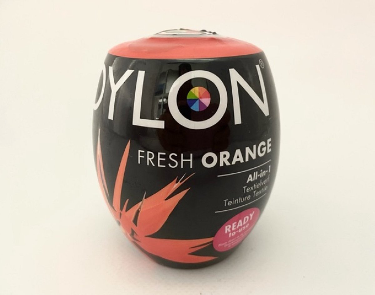 Colorant Textile Dylon Machine 350 G - Teinture Orange Fraîche Pour Coton, Lin, Viscose - Sel Inclus