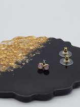 oorknop Rose opal / biba/ swarovski steen/ rose kleur/ oorbellen / steen oorbellen