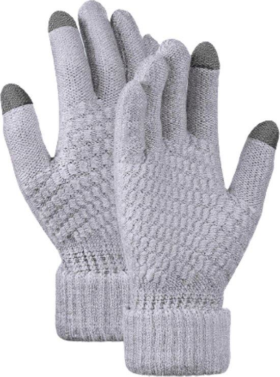 Gants chauds en laine - Femmes - Taille unique - Grijs - Écran tactile -  Hiver