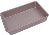 Bakvorm groot - bakschaal -ovenschaal- champagnekleurig metaal - 23 x 33 cm