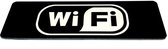 Deurbordje met tekst Wifi - Deur Tekstbordje - Deur - Zelfklevend - Bordje - Zwart Wit - 150 mm x 50 mm x 1,6 mm - 5 jaar Garantie