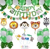 Jungle Versiering - Dieren Versiering - Dieren Ballonnen - Thema Versiering - Kinderverjaardag Versiering - LaFiesta® - Feestversiering - Verjaardag Versiering