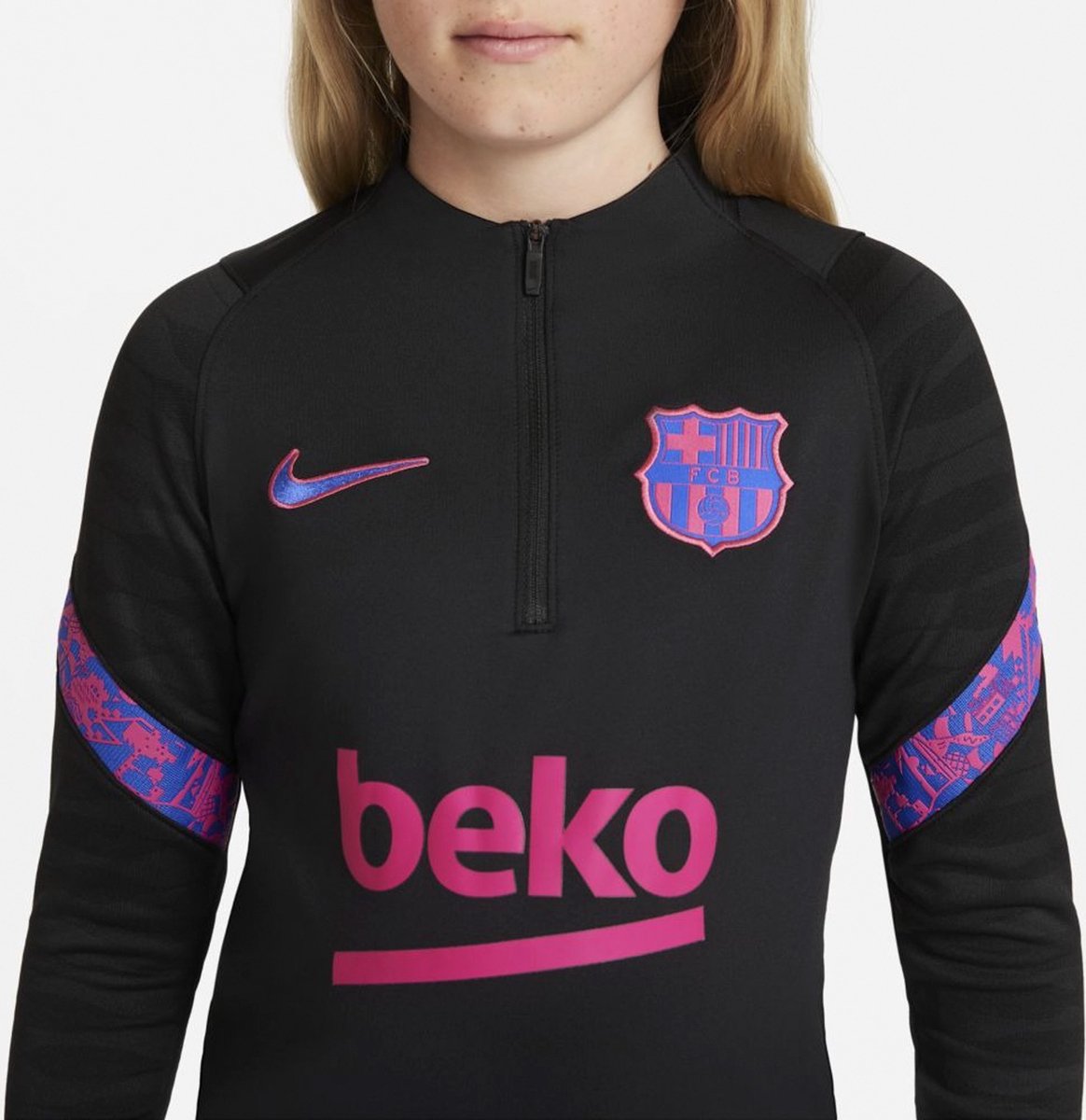sjaal Om toestemming te geven Dialoog Nike FC Barcelona Strike Drilltop Sporttrui - Maat 152 - Unisex - zwart -  roze - blauw | bol.com