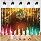 Pop the bottles - Luxe Disco Glam Reuze poster van polyester - 220 x 150 cm - Inclusief nanotape - Feest decoratie voor disco themafeest - Feest versiering muurdecoratie - Backdrop