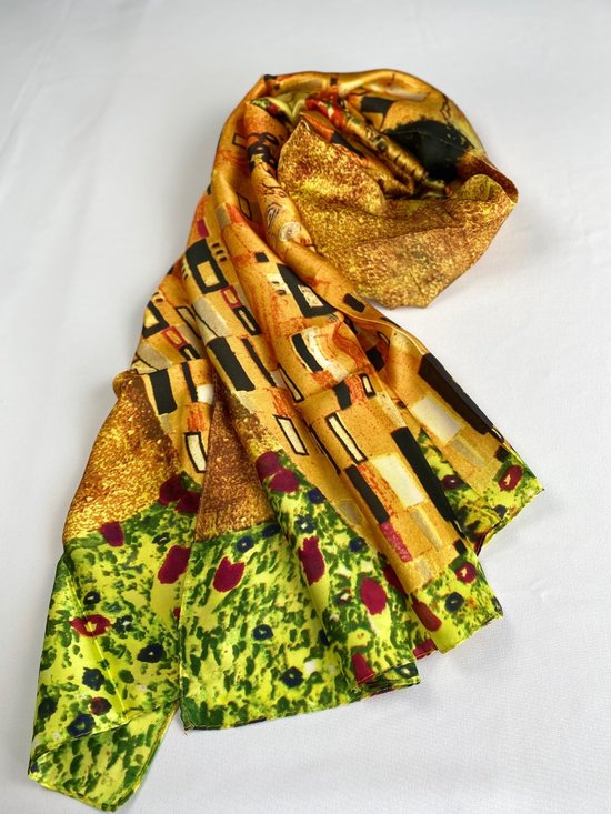 Ladies gloves Gustav Klimt “The Kiss” print in gold yellow. Accessoires Handschoenen & wanten Winterhandschoenen 