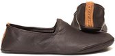 Kamarçin Classic Home Pantoffels - Dark Chocolate Model - Maat 43 - Unisex - Comfortabel - Op leer gebaseerd - Zachte voering - Herfst en winter