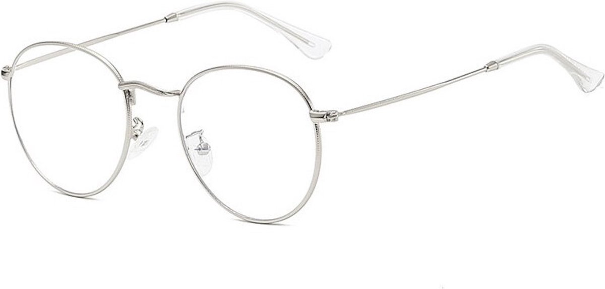 Metalen Computerbril - Blauw Licht Bril - Blue Light Glasses - Zilver