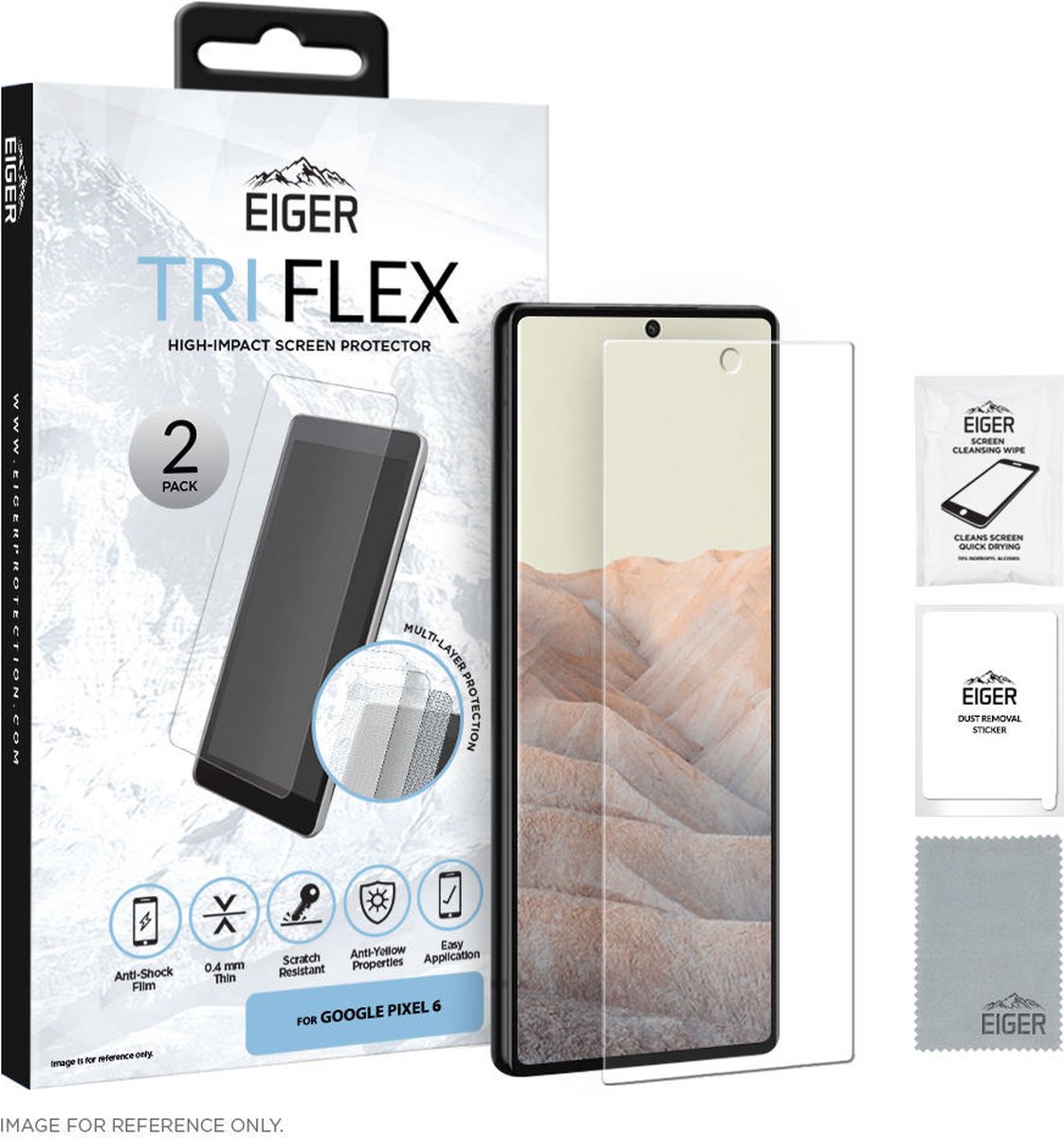 Eiger Tri Flex Google Pixel 6 Display Folie Screen Protector (2-Pack)