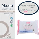 Neutral face cream 50ml met een pakje XBC Cleaning wipes (25 st)