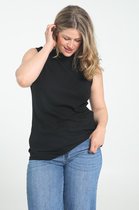 Paprika Dames Top in ribtricot met opstaande kraag - T-shirt - Maat 52