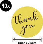 40x Sluitsticker | Thank you | Goud | 25 mm | Bedankt | Sluitzegel | Chique inpakken | Traktatie - Verjaardag - Feest
