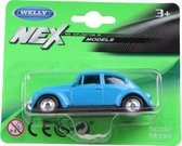 schaalmodel Volkswagen Beetle 6,5 cm alu 1:60 blauw