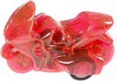 racemotor pull back jongens 5 cm rood/transparant