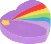 gum Regenboog Hart meisjes 3 cm rubber paars