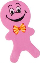 gum poppetjes junior 6 cm rubber roze 2 stuks