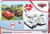 kleurplaat en puzzel Cars 49 x 36 cm karton 100 stuks