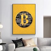 Bitcoin Canvas Muurdecoratie - Financial Collection - Decor en aankleding - Woondecoratie Muurschilderij - Luxe Muurposter