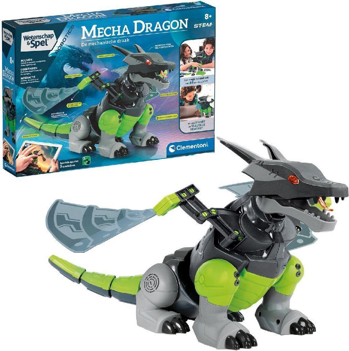 Clementoni Wetenschap & Spel - Mecha Dragon - Speelgoed van het Jaar - Robot Speelgoed - STEM-speelgoed
