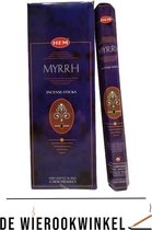 De Wierookwinkel – Doos - Wierook - Mirre - Myrrh - Mirre Wierook - Wierookstokjes Mirre - (HEM) - Wierooksticks - Incense sticks - 6 Kokers - 120 Stokjes