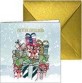 Cartes de Noël - cadeaux - Voeux de Noël - enveloppe dorée - 10 pcs - paquet avantage