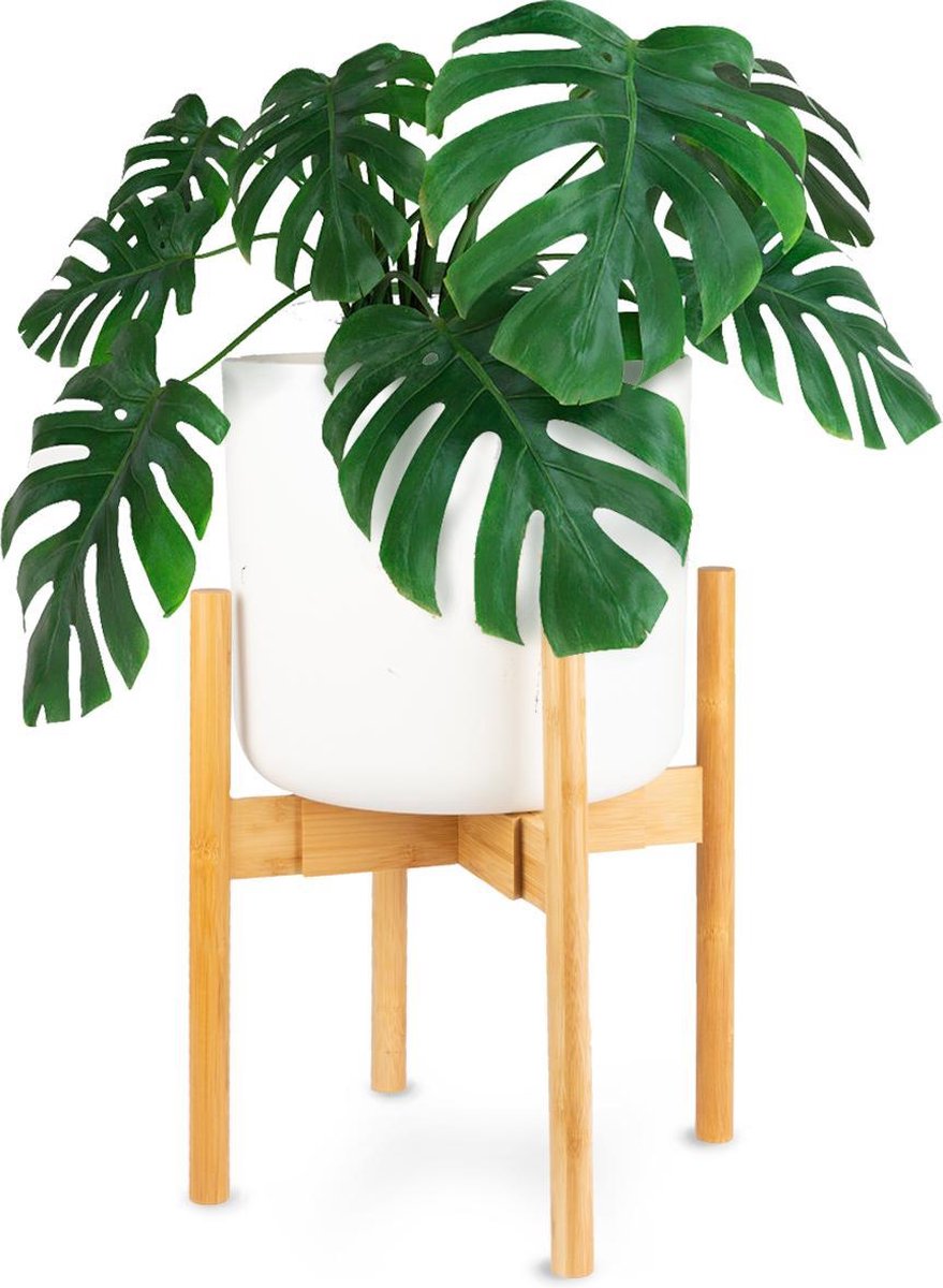Cikonielf Support de pot de fleurs en bambou 49 x 30 x 80,5 cm Pour intérieur et extérieur 