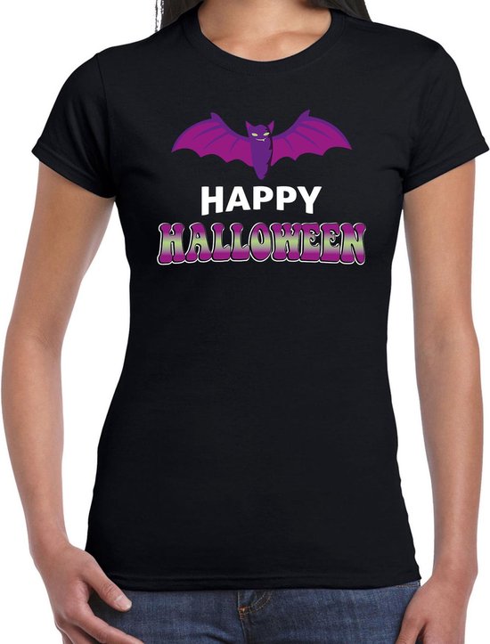 Halloween - chauve-souris / happy halloween habiller t-shirt noir pour femme  - chemise... | bol.