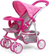 poppenwagen Kate Prestige 54 cm roze/grijs