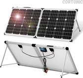 100W Zonnepaneel Set met Standaard - 18V - Daglichtpaneel - 3M Snoer - Groene Energie - Voor Op Reis