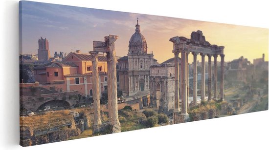 Artaza Canvas Schilderij Romeins Architectuur in Rome, Italië - 60x20 - Foto Op Canvas - Canvas Print