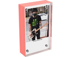 Lund London - Skittle Fotolijst - Foto Frame - Fotohouder - Magnetisch Frame - Instax Mini - 5x9cm - Koraal (Neon)