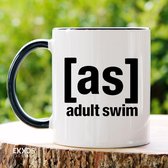 Adult swim- Customized mokken en bekers - mokken met tekst - mokken - bekers - cadeautje - cadeau voor vrouw - cadeau vor man - keramiek servies - cadeautje voor haar - cadeautje voor hem